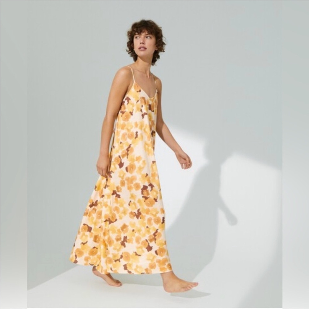 Oysho Low Back Floral Maxi Dress